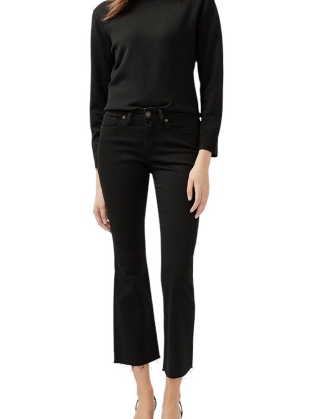 NWT Silver Suki Mid Rise Black Kick Flare Luxe Stretch Jeans Sz 33